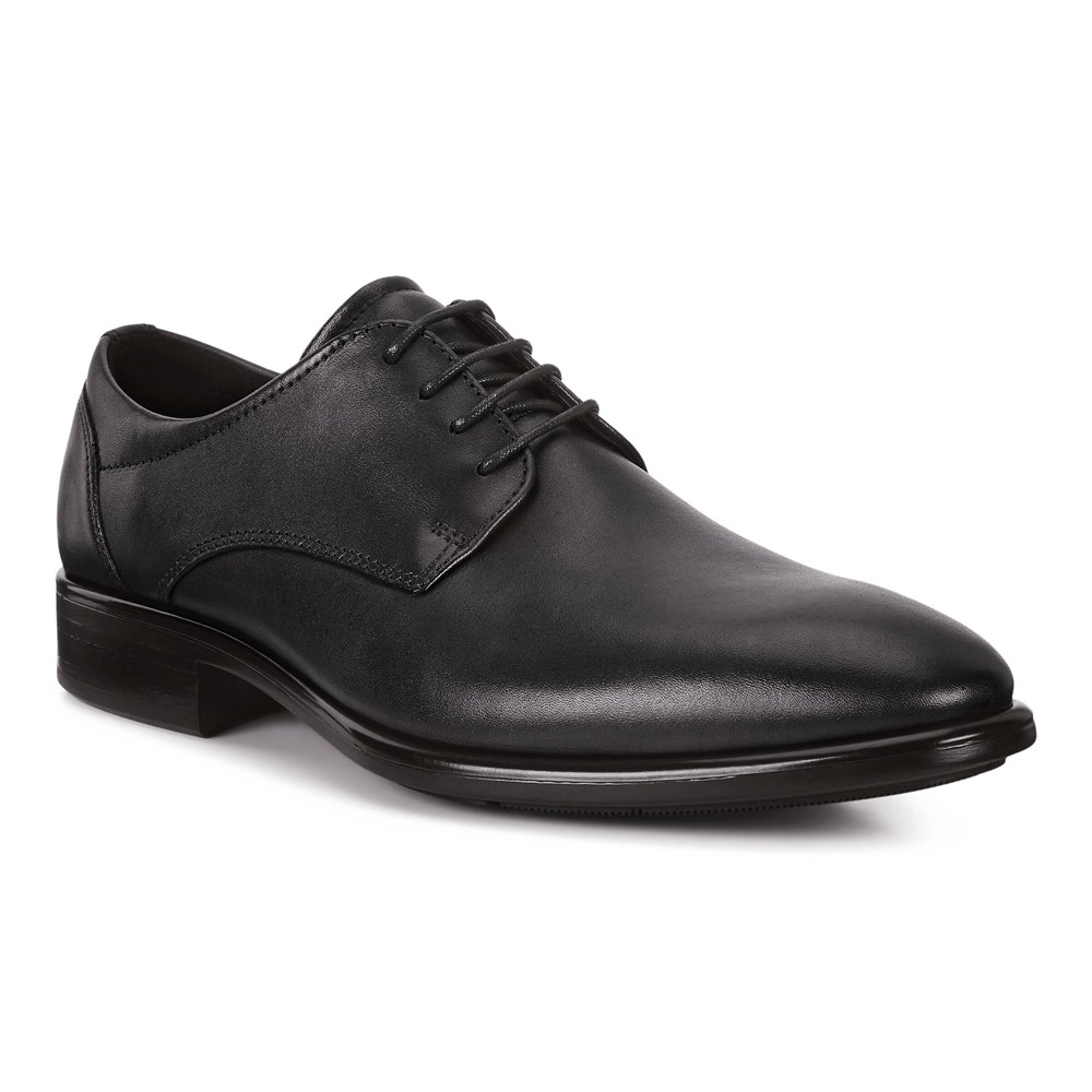 ECCO Mens Derby Shoe Black - Citytray Traditionals - CEV-548167